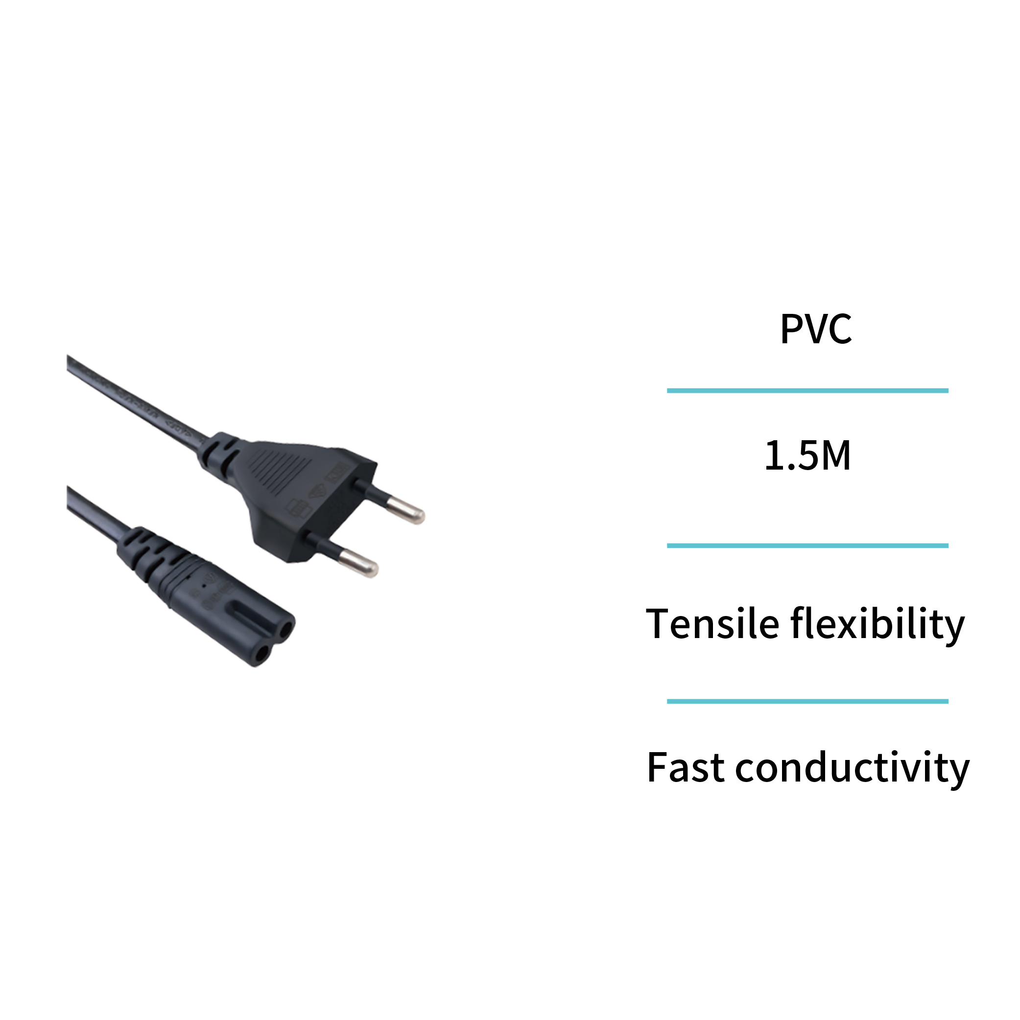 Unico CB9509 Dos cables de alimentación redondos de 8 sufijos